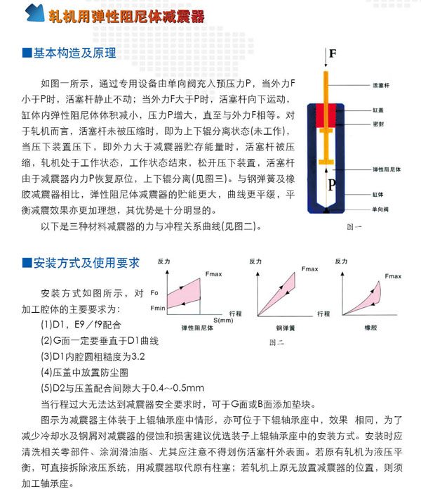 轧机用弹性阻尼体减震器